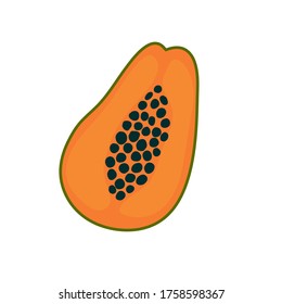 Doodle papaya fruit background. Hand drawn fruit template for card, summer party invitation, seasonal sale, t shirt picture or bag print etc. 
