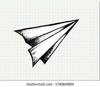 Doodle of Paper airplanes,Origami paper plane  , vector illustration