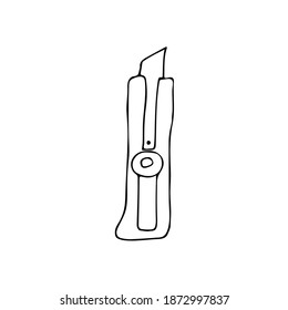 Doodle paper cutter icon in vector. Hand drawn paper cutter icon in vector. Isolated doodle paper cutter illustration in vector