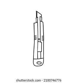 Doodle paper cutter icon in vector. Hand drawn paper cutter icon in vector. Isolated doodle paper cutter illustration in vector