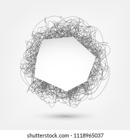 Doodle and paper frame or banner