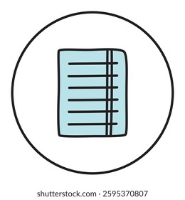Doodle Paper Piece icon hand drawn with thin line in minimalistic style and colored