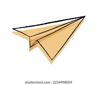 Doodle paper plane. Communication and interaction, symbol of social networks and instant messengers. Email and friendly or business correspondence, marketing. Cartoon flat vector illustration