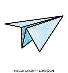doodle paper plane origami object design