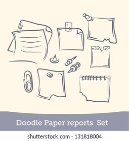 doodle  paper reports set