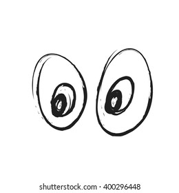 Doodle Paranoid Eyes, Vector Icon Illustration