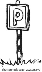 doodle parking sign