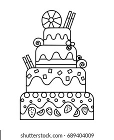 Doodle of party cake. 