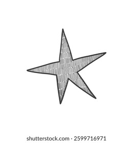 Doodle party shining star icon. Abstract simple hand drawn sketch element, cute marker pen scribble sign. Vector border garland and frame icon.