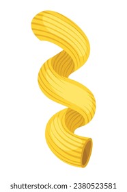 Doodle pasta symbol. Cute Italian wheat food. Pasta noodles character design. Menu decorative element. Vector meal illustration