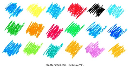 doodle pastel elements set on a white background. 