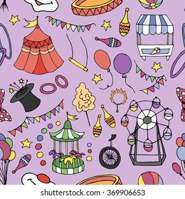 Doodle patern circus