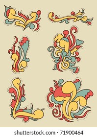 Doodle Pattern #2. Doodley set of patterns. Can be used within posters, layouts, cards etc.