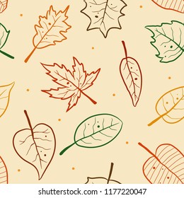 doodle pattern autumn season, vector design