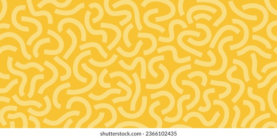 Doodle pattern. Curved lines isolated on yellow background. Funny vibrant pattern. Geometric pattern. Modern abstract backdrop.