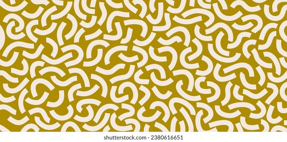 Doodle pattern. Curved lines isolated on yellow background. Funny vibrant pattern. Geometric pattern. Modern abstract backdrop.