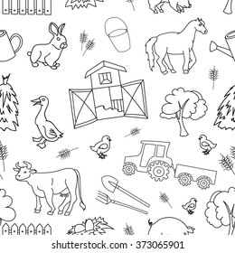 Doodle pattern farm