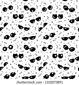 Doodle pattern. Funny summer sunglasses