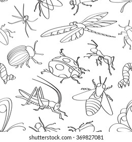 Doodle pattern insects