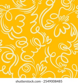 Doodle pattern of lines forming fun abstract flowers. unique and elegant doodles for wallpaper, textiles and more