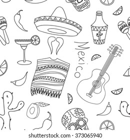 Doodle pattern mexico