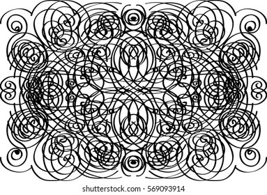 doodle, pattern, ornament, black and white, graphic