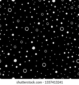 Doodle pattern with rings and dots seamless background Hand drawn vector illustration 