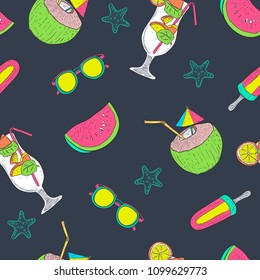 doodle pattern summer vector