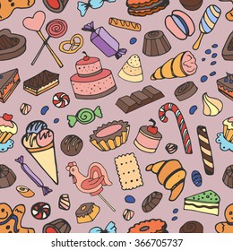 Doodle pattern sweets