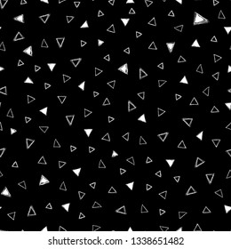Doodle pattern with triangles seamless background Hand drawn vector illustration 