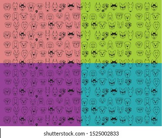 Doodle Pattern Vector Dog Background