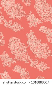 Doodle pattern. Vector illustration hand drawn. Thin line drawing. Swirls seamless background pattern , oriental style. Vector