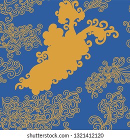 Doodle pattern. Vector illustration hand drawn. Thin line drawing. Swirls seamless background pattern , oriental style. Vector