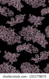 Doodle pattern. Vector illustration hand drawn. Thin line drawing. Swirls seamless background pattern , oriental style. Vector