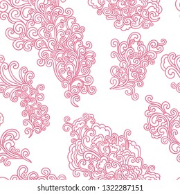 Doodle pattern. Vector illustration hand drawn. Thin line drawing. Swirls seamless background pattern , oriental style. Vector