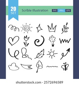 Doodle Patterns: A Set of Repeatable Doodle Elements