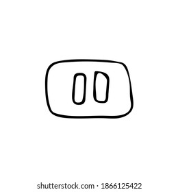 Doodle pause icon in vector. Hand drawn pause icon in vector. Pause doodle illustration