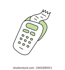 Doodle payment terminal. Vector Isolated on white background