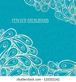 Doodle peacock feathers background