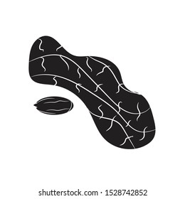 
doodle peanut icon flat black