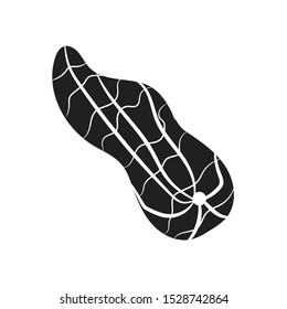 
doodle peanut icon flat black