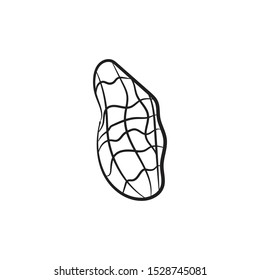 doodle peanut icon outline vector 
