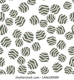 Doodle pebble seamless pattern. Hand drawn stones wallpaper. Abstract geometric dotted texture. Vector illustration