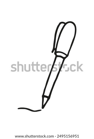 Doodle Pen icon or logo, hand drawn with thin black line