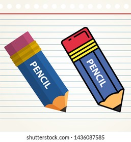 doodle pencil isolated vector on paper
