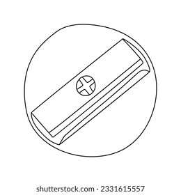 Doodle pencil sharpener icon in vector. Hand drawn pencil sharpener icon in vector. Isolated doodle pencil sharpener