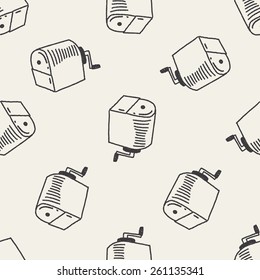 Doodle Pencil sharpeners seamless pattern background