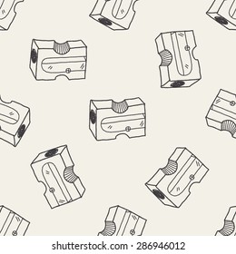Doodle Pencil sharpeners seamless pattern background