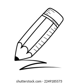 Doodle pencil vector isolated on white background