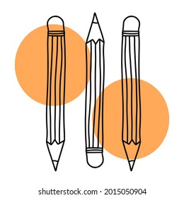 Doodle pencil. Vector object illustration. Outline style